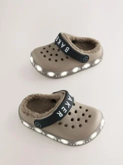 Baker by Ted Baker Borg Lined Clog Slippers Stone Clearance