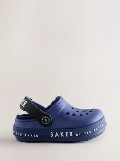 Baker by Ted Baker Borg Lined Clog Slippers Blue Outlet