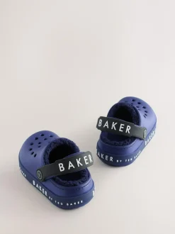 Baker by Ted Baker Borg Lined Clog Slippers Blue Outlet