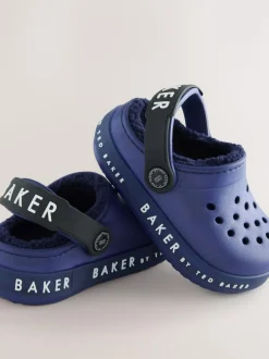Baker by Ted Baker Borg Lined Clog Slippers Blue Outlet