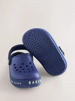 Baker by Ted Baker Borg Lined Clog Slippers Blue Outlet