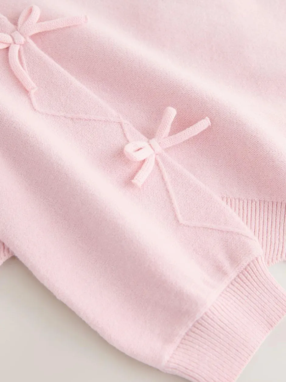 Baker by Ted Baker Bow Sleeve Scallop Edge Cardigan Pink Online