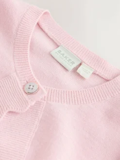 Baker by Ted Baker Bow Sleeve Scallop Edge Cardigan Pink Online