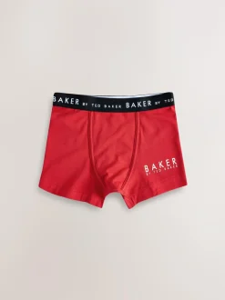 Baker by Ted Baker Boys Boxers 5 Pack Red Discount