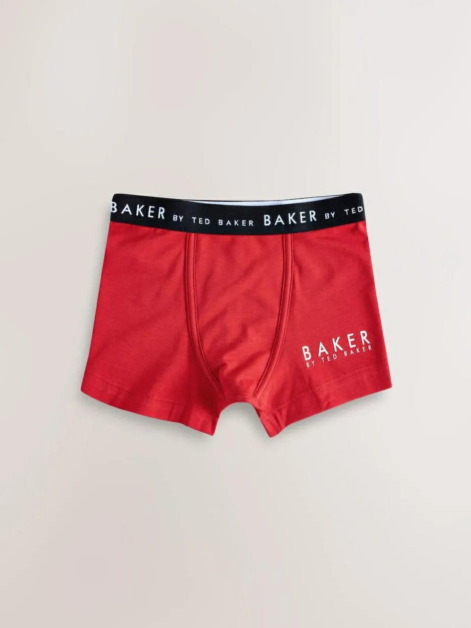 Baker by Ted Baker Boys Boxers 5 Pack Red Discount