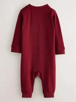 Baker by Ted Baker Burgundy Red/Grey Romper and Reversible Hat Hot