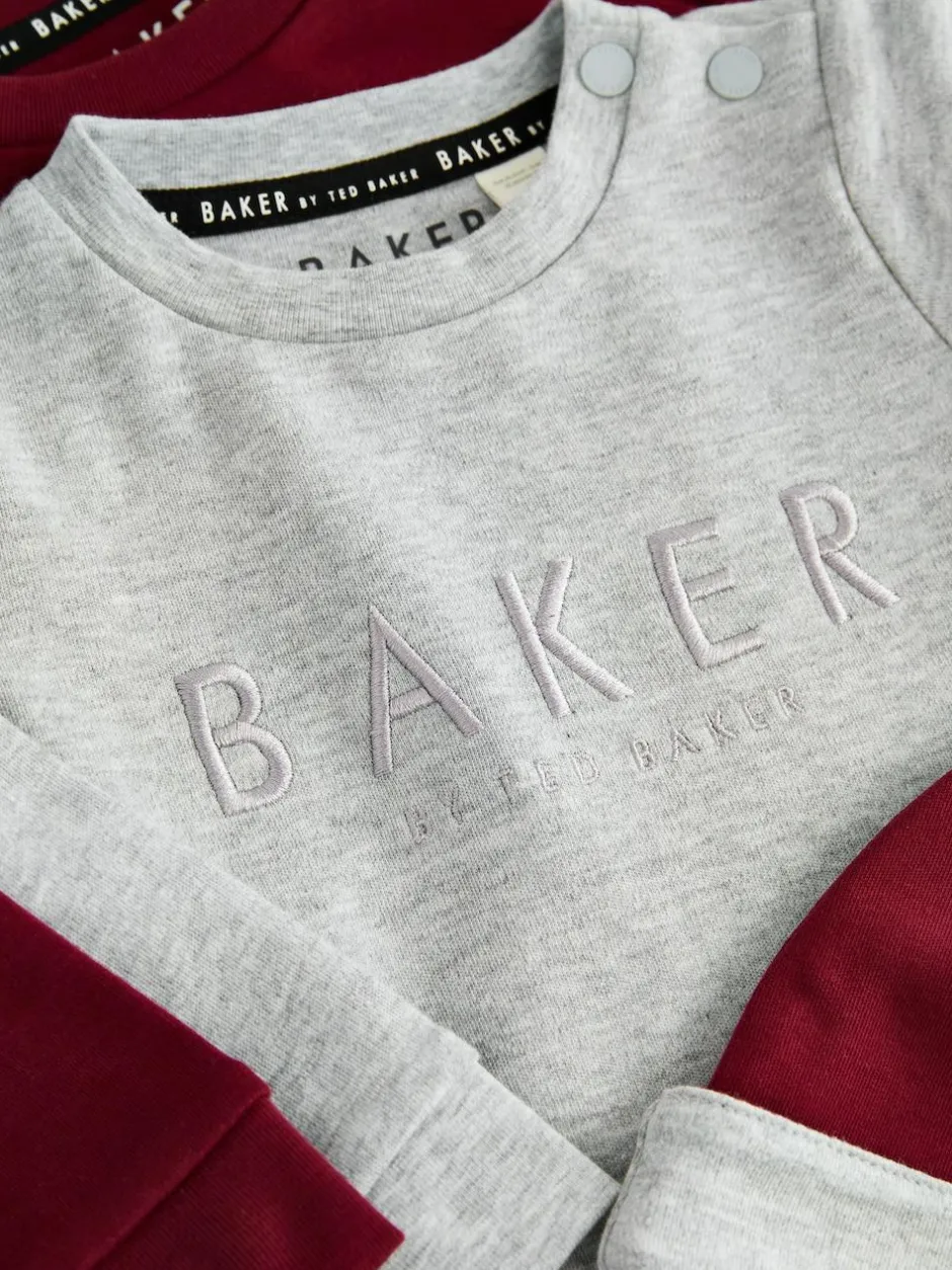 Baker by Ted Baker Burgundy Red/Grey Romper and Reversible Hat Hot