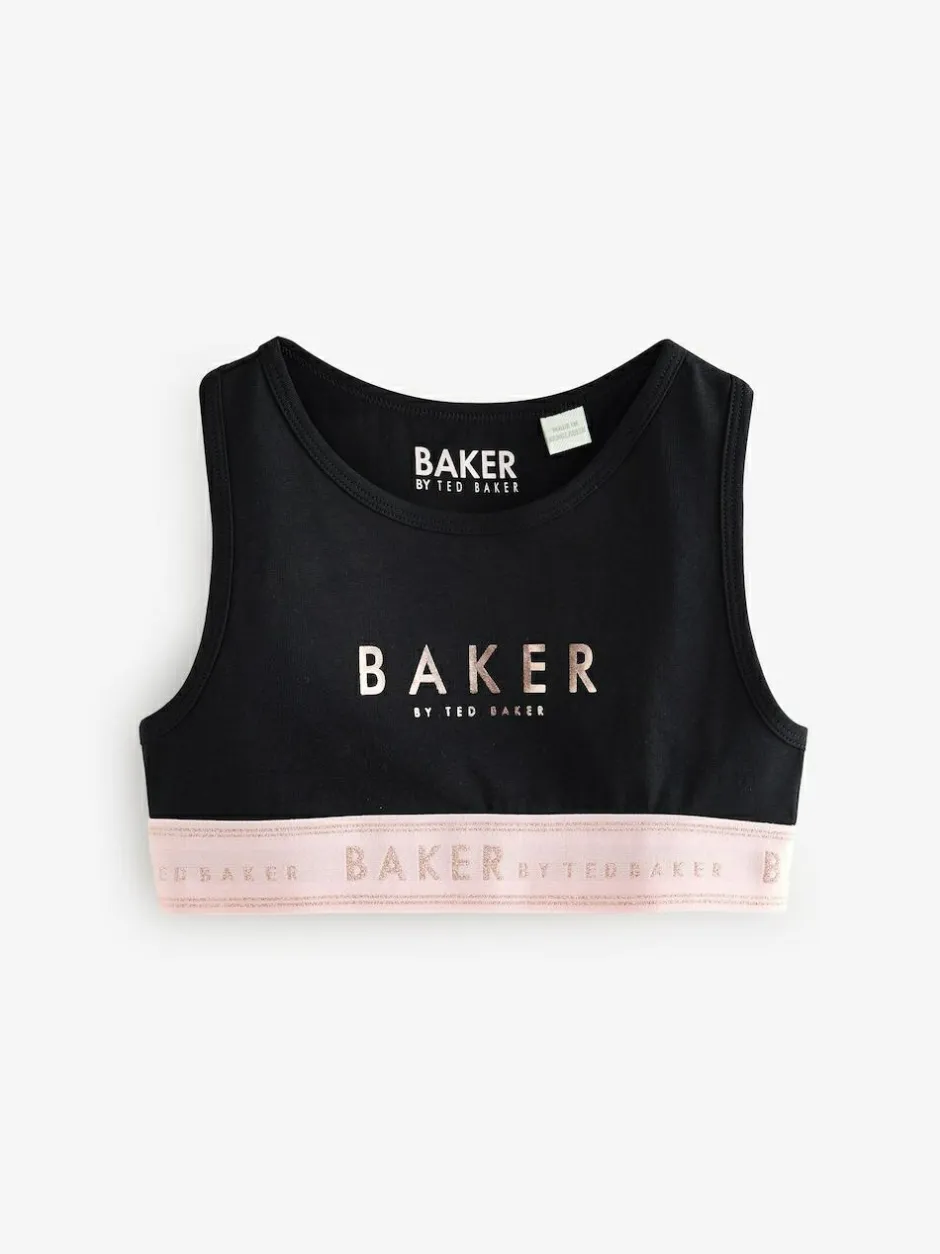 Baker by Ted Baker Crop Tops 3 Pack Pink/Black/White Clearance