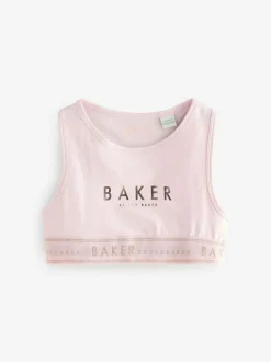 Baker by Ted Baker Crop Tops 3 Pack Pink/Black/White Clearance