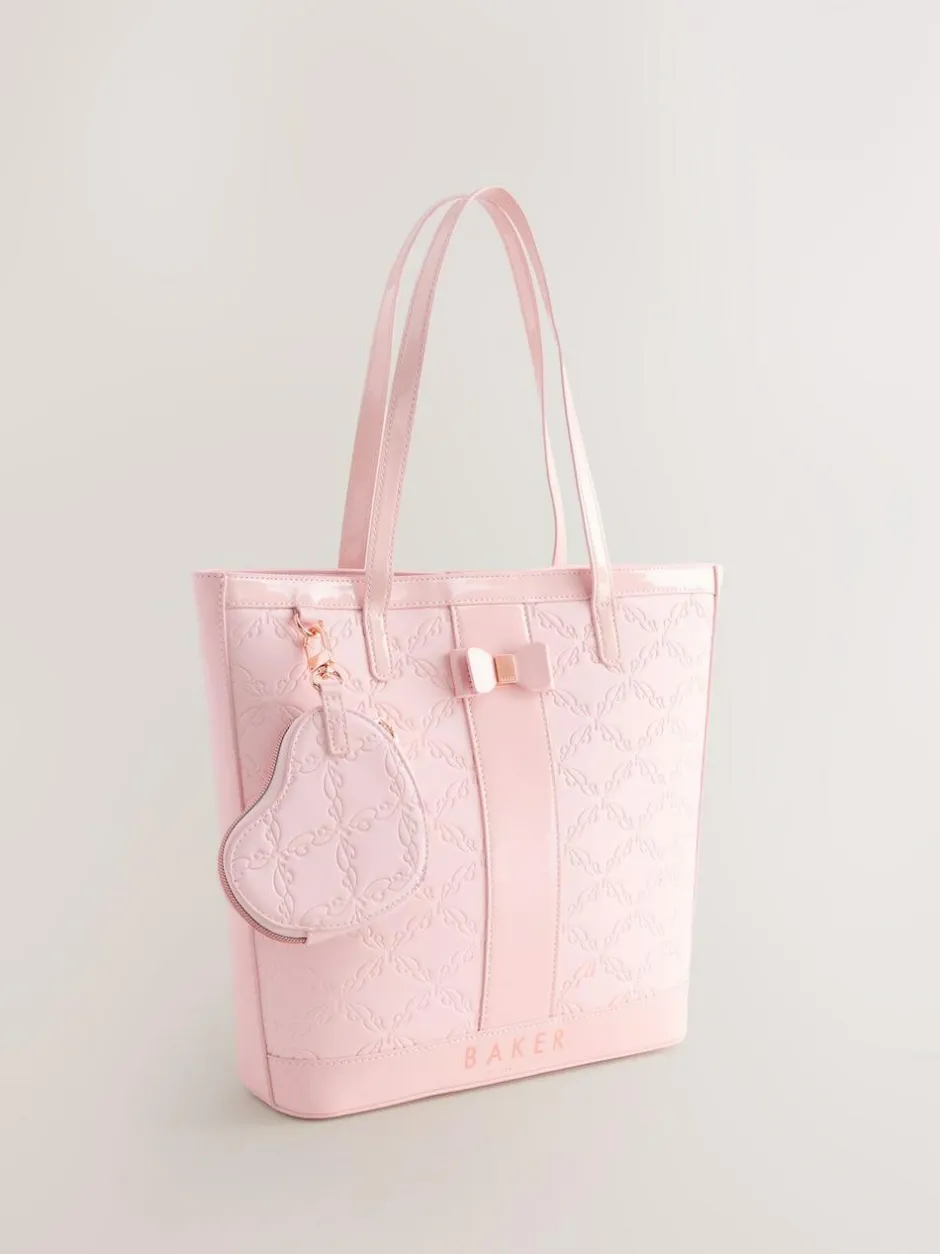 Baker by Ted Baker Embossed PU Tote Bag Pink New