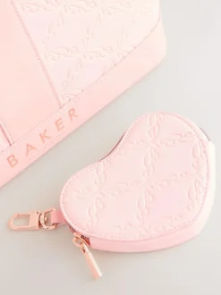 Baker by Ted Baker Embossed PU Tote Bag Pink New