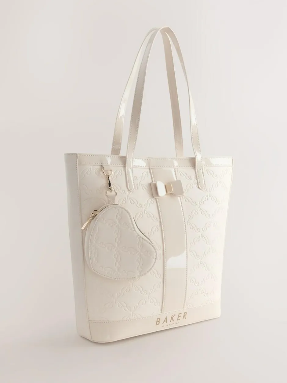 Baker by Ted Baker Embossed PU Tote Bag Bone Discount