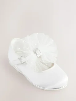 Baker by Ted Baker Girls Mary Jane Bow Occasion Shoes White Discount