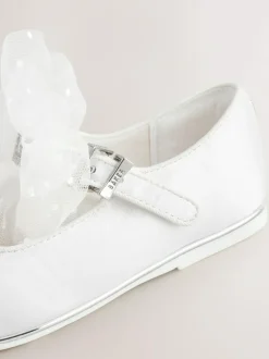 Baker by Ted Baker Girls Mary Jane Bow Occasion Shoes White Discount