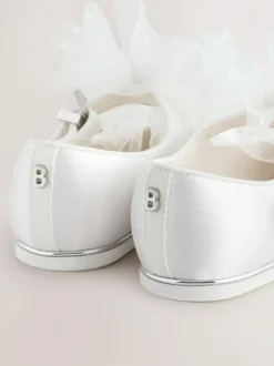 Baker by Ted Baker Girls Mary Jane Bow Occasion Shoes White Discount
