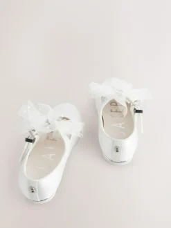 Baker by Ted Baker Girls Mary Jane Bow Occasion Shoes White Discount
