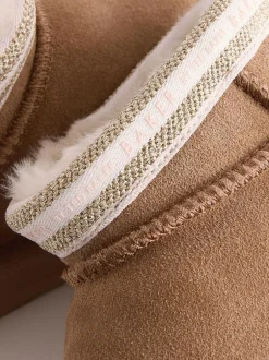 Baker by Ted Baker Girls Water Repellent Cosy Suede Boots Tan Brown Sale