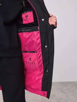 Baker by Ted Baker Girls Shower Resistant Longline Padded Coat Pink Sale