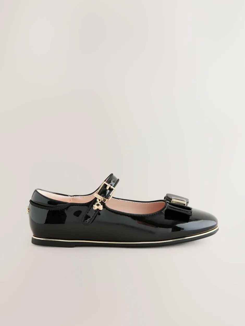 Baker by Ted Baker Girls Back to School Patent Mary Jane Black Shoes with Bow Outlet