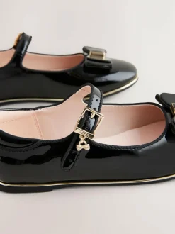 Baker by Ted Baker Girls Back to School Patent Mary Jane Black Shoes with Bow Outlet