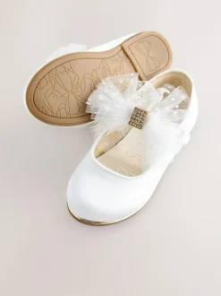 Baker by Ted Baker Girls Mary Jane Bow Occasion Shoes Ivory Hot