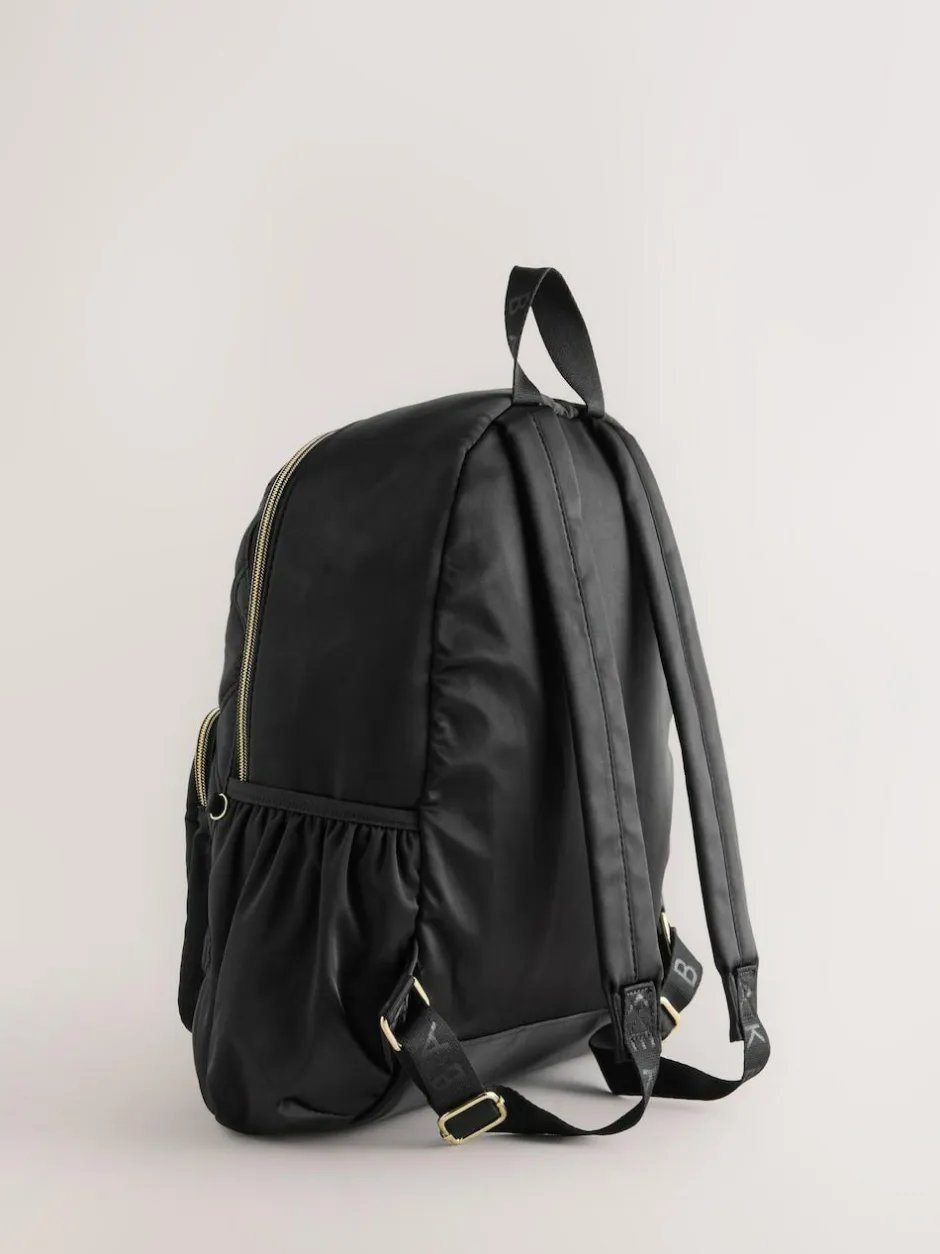 Baker by Ted Baker Girls Back To School Black Quilted Bow Backpack with Pencil Case