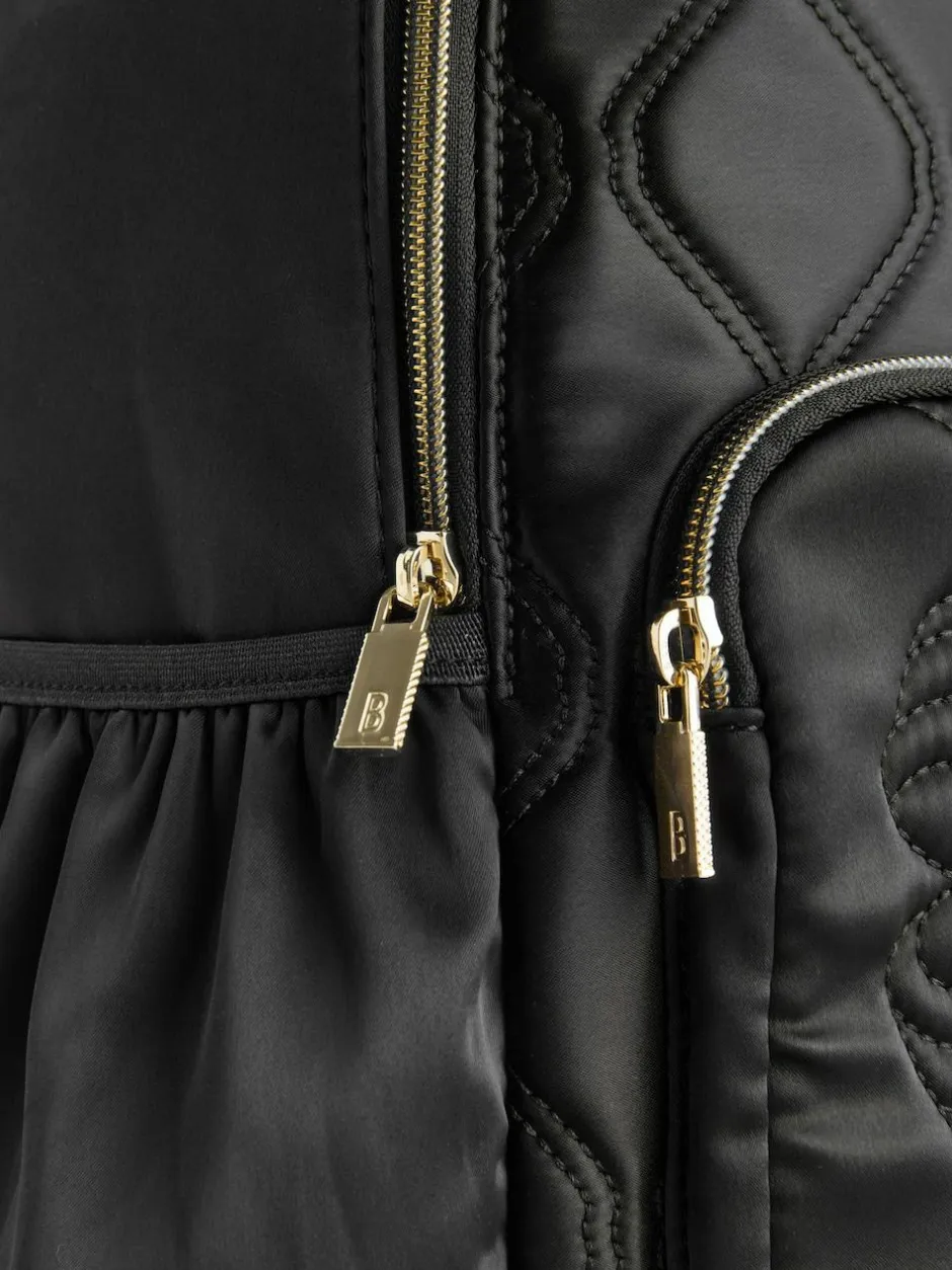 Baker by Ted Baker Girls Back To School Black Quilted Bow Backpack with Pencil Case