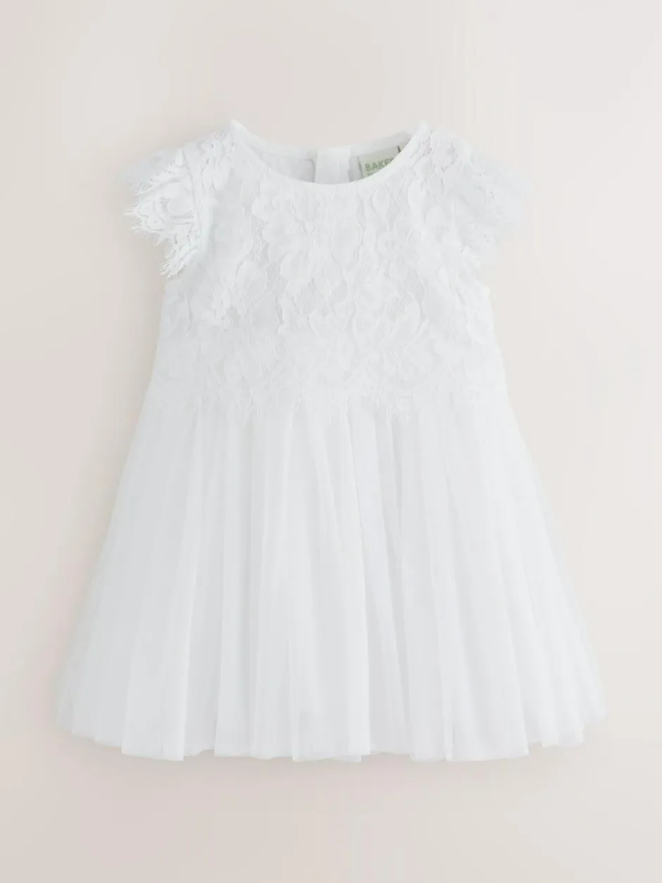 Baker by Ted Baker Lace Mesh Dress White