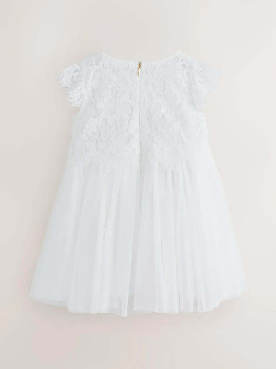 Baker by Ted Baker Lace Mesh Dress White