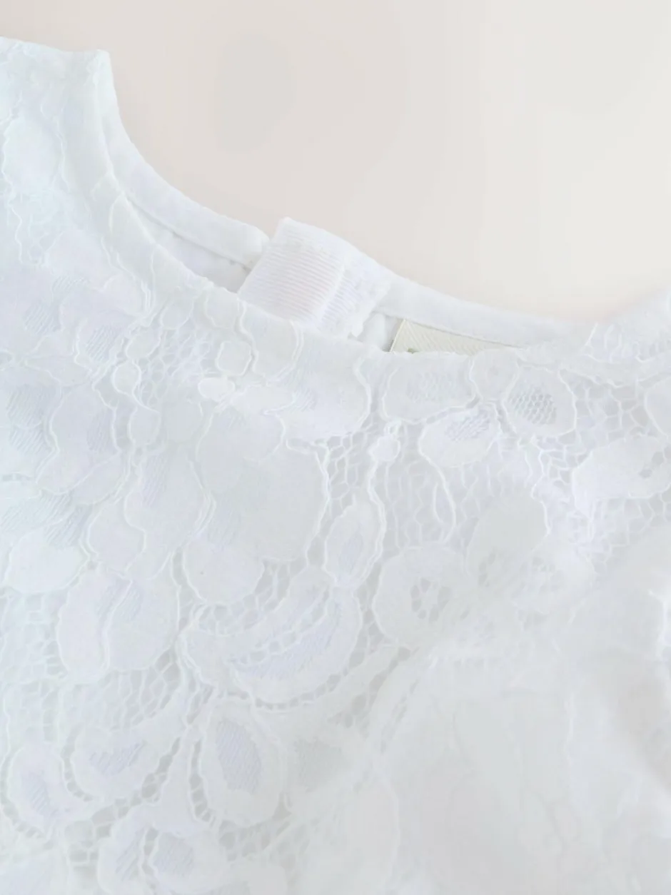 Baker by Ted Baker Lace Mesh Dress White