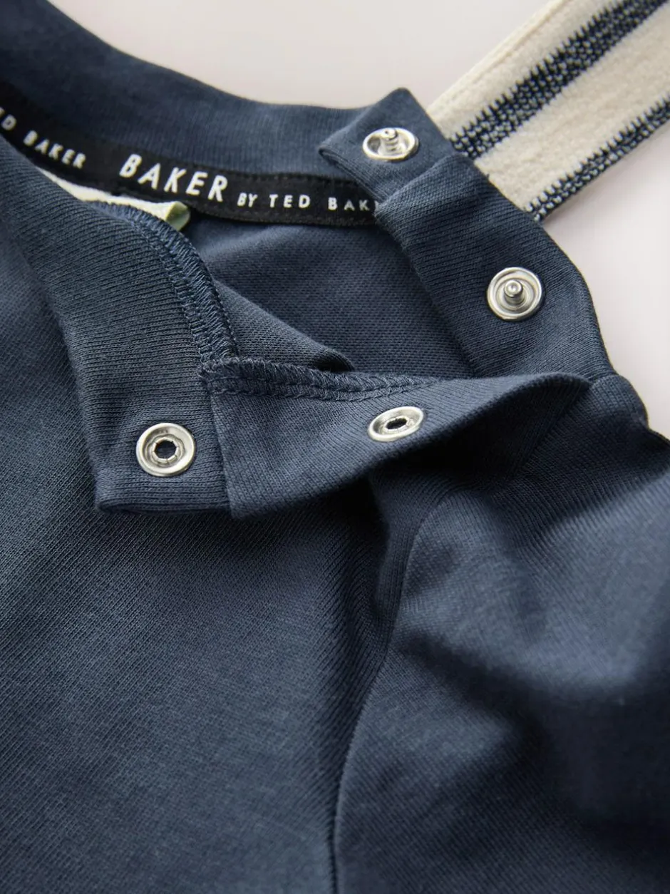 Baker by Ted Baker Long Sleeve T-Shirt and Striped Dungarees Set Outlet