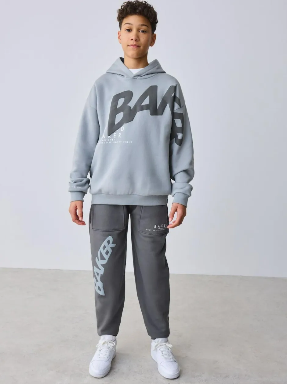 Baker by Ted Baker Oversized Graphic Hoodie and Joggers Set Grey Best