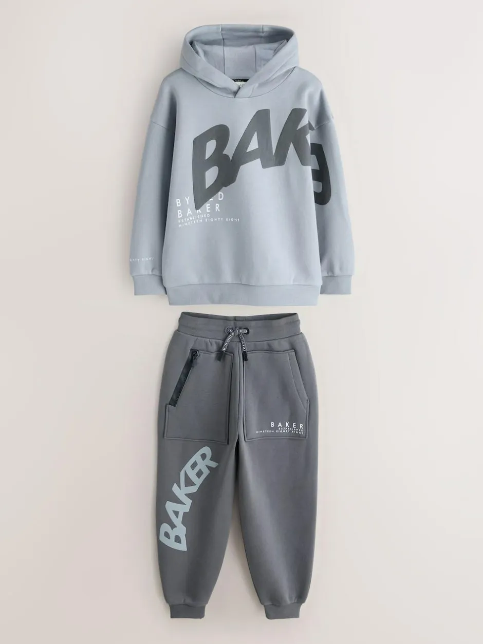 Baker by Ted Baker Oversized Graphic Hoodie and Joggers Set Grey Best