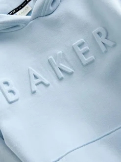 Baker by Ted Baker Oversized Embossed Hoodie Blue New