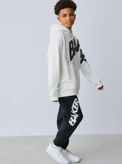 Baker by Ted Baker Oversized Graphic Hoodie and Joggers Set White