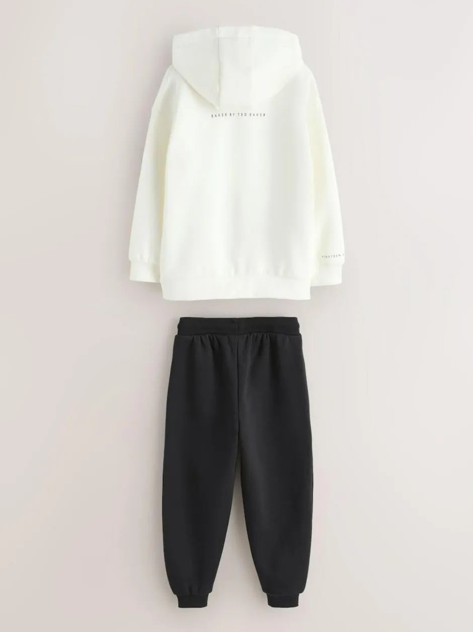 Baker by Ted Baker Oversized Graphic Hoodie and Joggers Set White