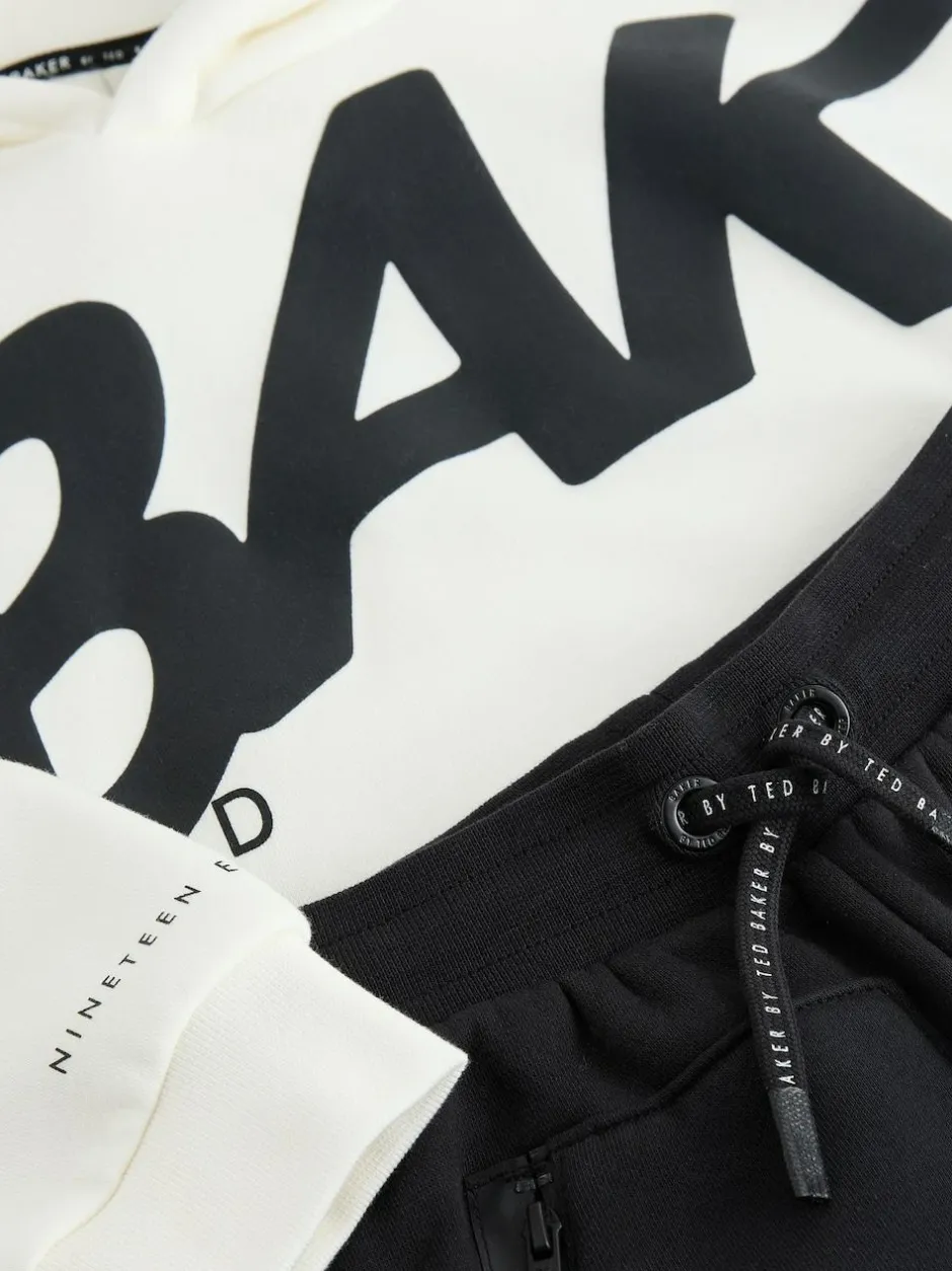 Baker by Ted Baker Oversized Graphic Hoodie and Joggers Set White
