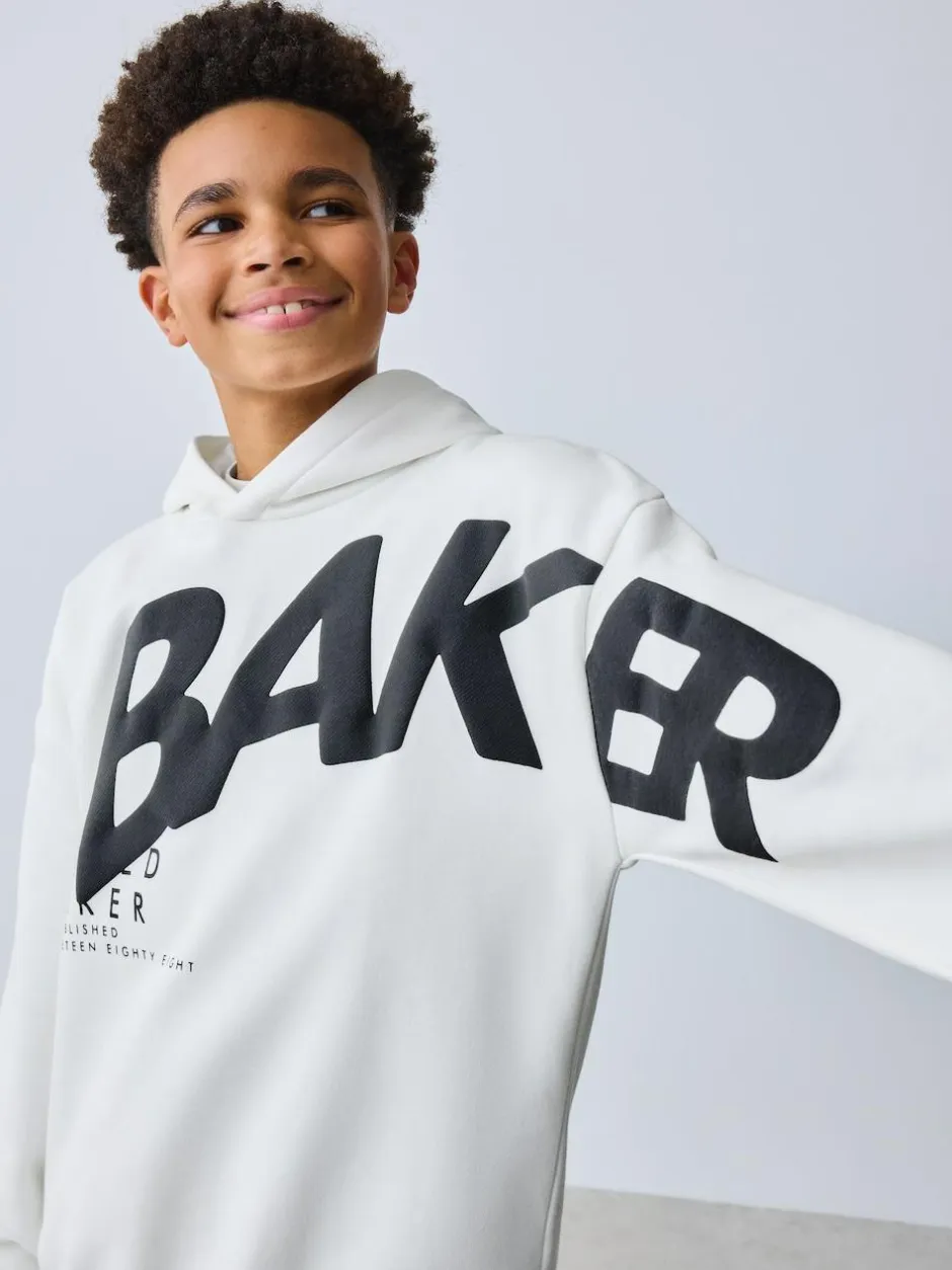 Baker by Ted Baker Oversized Graphic Hoodie and Joggers Set White