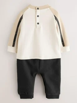 Baker by Ted Baker Panel Long Sleeve Romper Stone Outlet