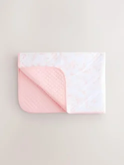 Baker by Ted Baker Pink All-Over Bunny and Bow Print Blanket Clearance