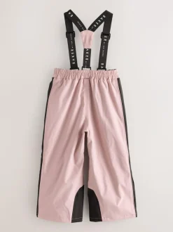 Baker by Ted Baker Pink Waterproof Logo-Tape Padded Ski Salopettes Trousers Outlet