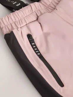 Baker by Ted Baker Pink Waterproof Logo-Tape Padded Ski Salopettes Trousers Outlet