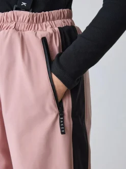 Baker by Ted Baker Pink Waterproof Logo-Tape Padded Ski Salopettes Trousers Outlet