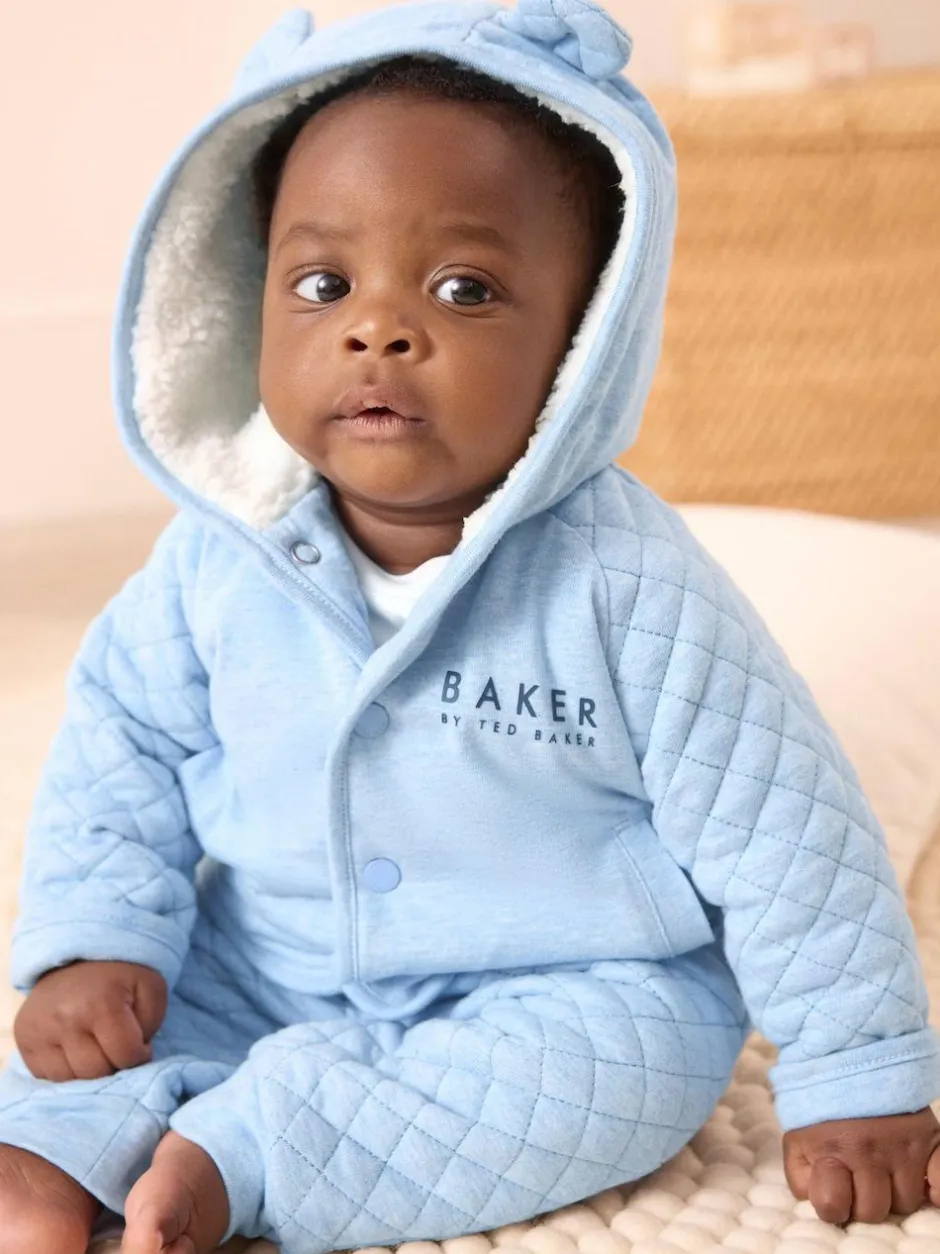 Baker by Ted Baker Quilted Jacket T-Shirt and Trousers 3 Piece Set Blue Sale