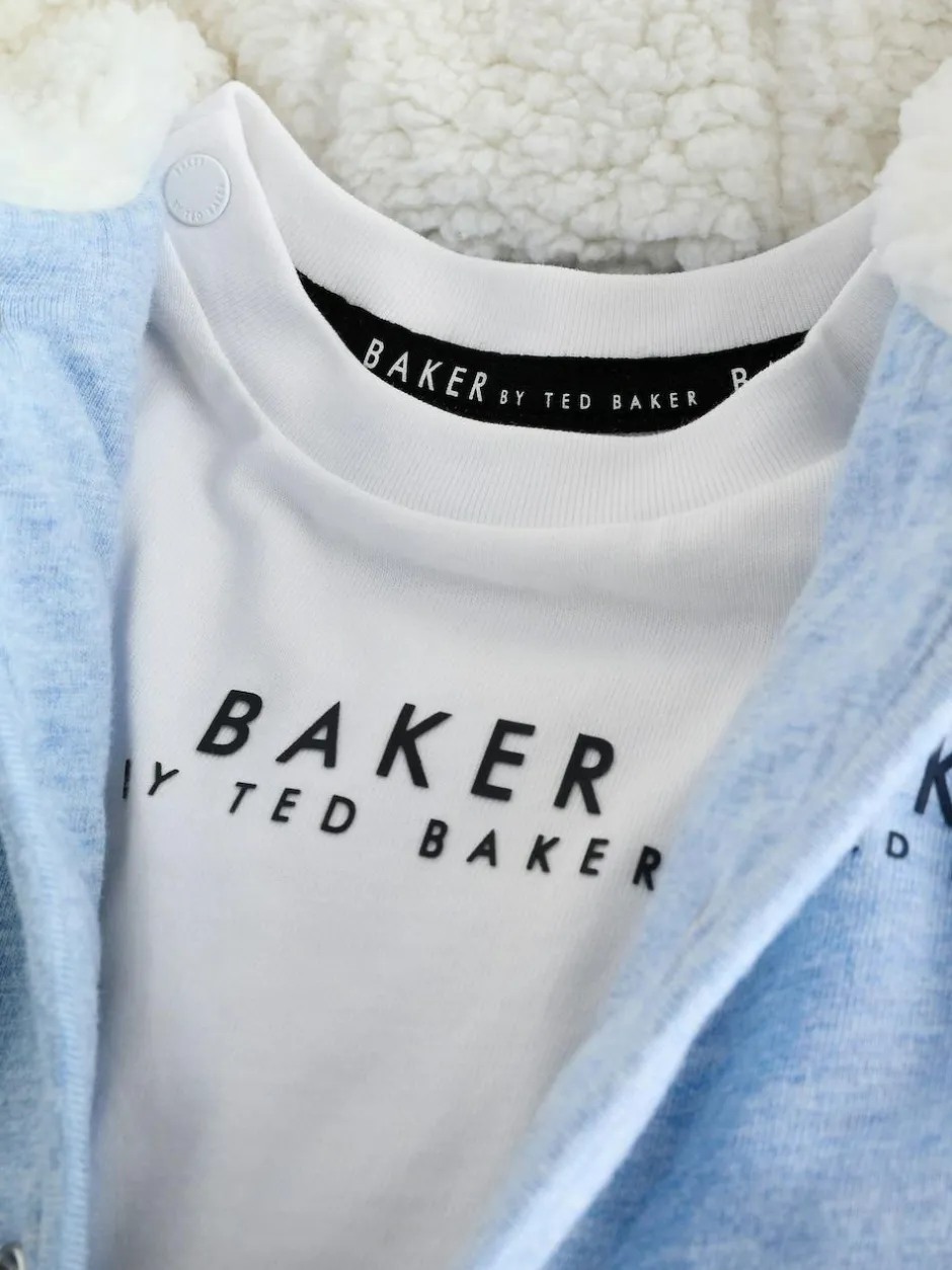 Baker by Ted Baker Quilted Jacket T-Shirt and Trousers 3 Piece Set Blue Sale