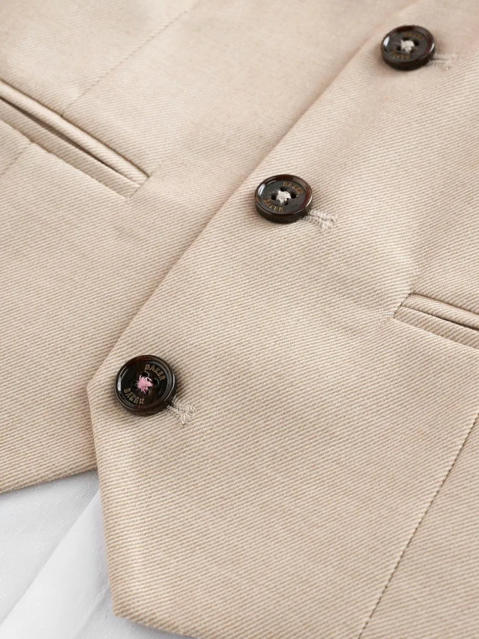 Baker by Ted Baker Shirt Waistcoat and Shorts Set Stone Clearance