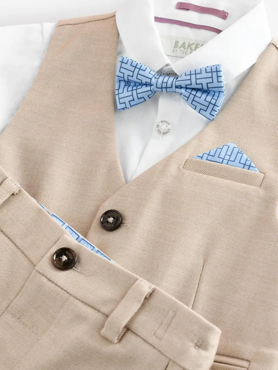 Baker by Ted Baker Shirt Waistcoat and Shorts Set Stone Clearance