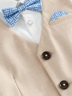 Baker by Ted Baker Shirt Waistcoat and Shorts Set Stone Clearance