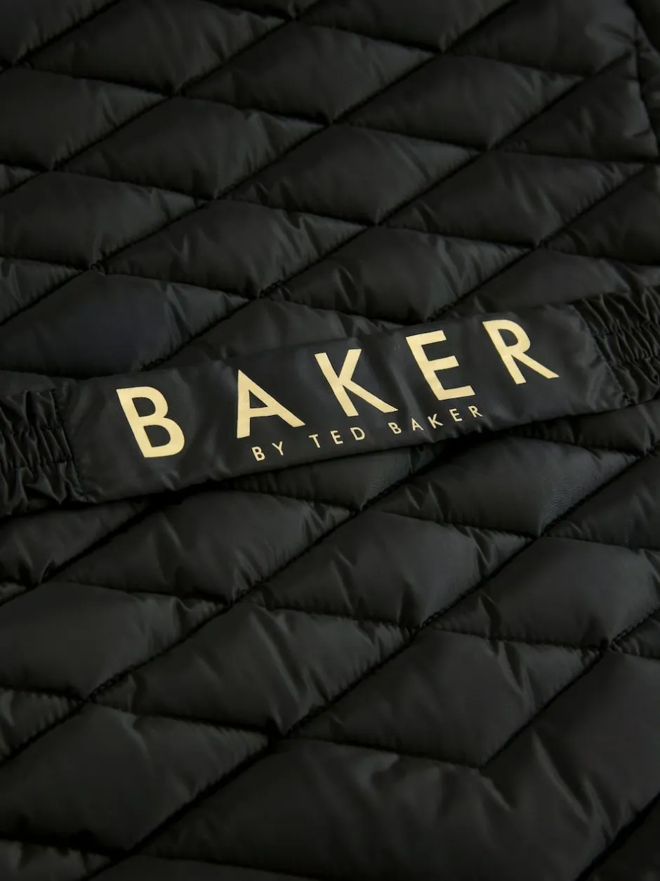 Baker by Ted Baker Shower Resistant Midweight Belted Padded Coat Black Hot