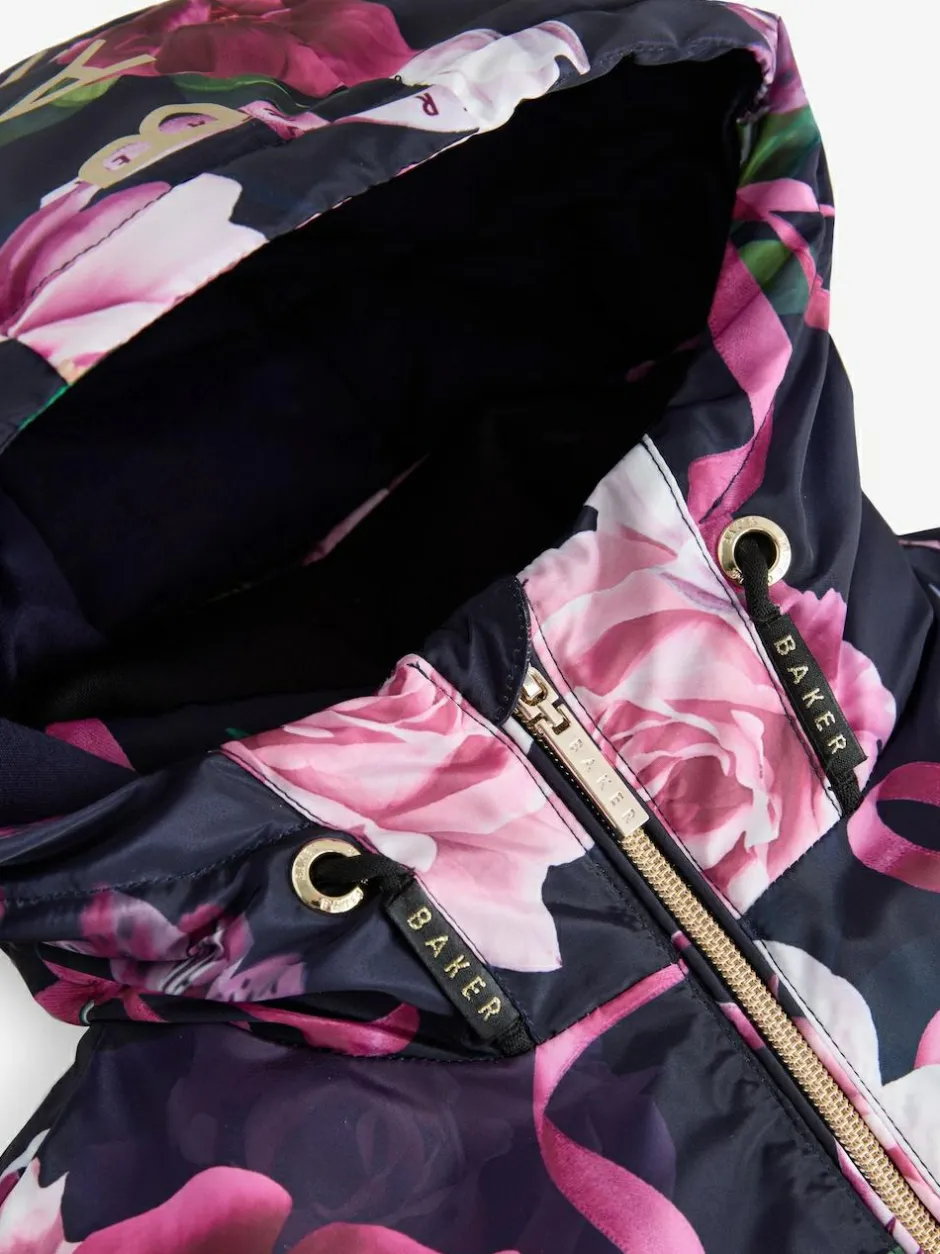 Baker by Ted Baker Shower Resistant Branded Hem Raincoat Navy Hot